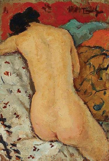 Nicolae Tonitza Nud i iatac, ulei pe carton, Norge oil painting art